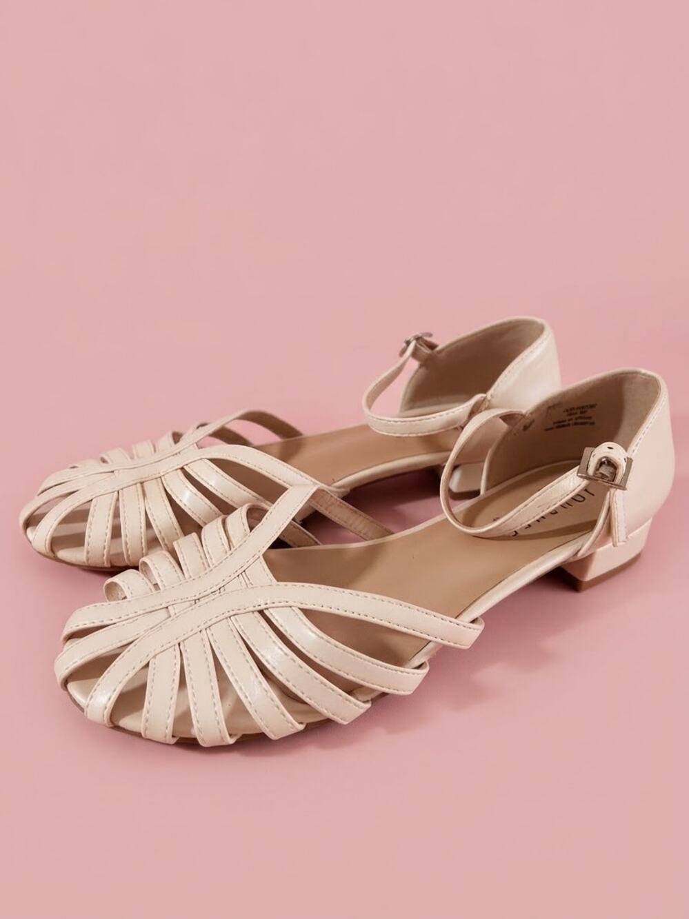 Journee Collection White Woven Strappy Block Heel Sandals Size 9.5 Vacation Chic